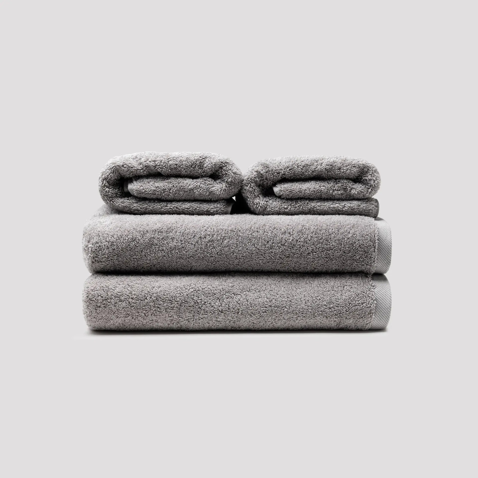 Set de Toallas de Baño 4 Piezas Grises 100% Algodón 650 Gramos
