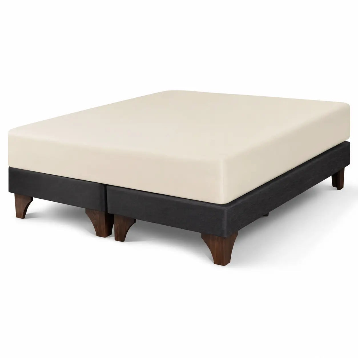 Sábana Bajera Beige Súper King 600 hilos Algodón Egipcio