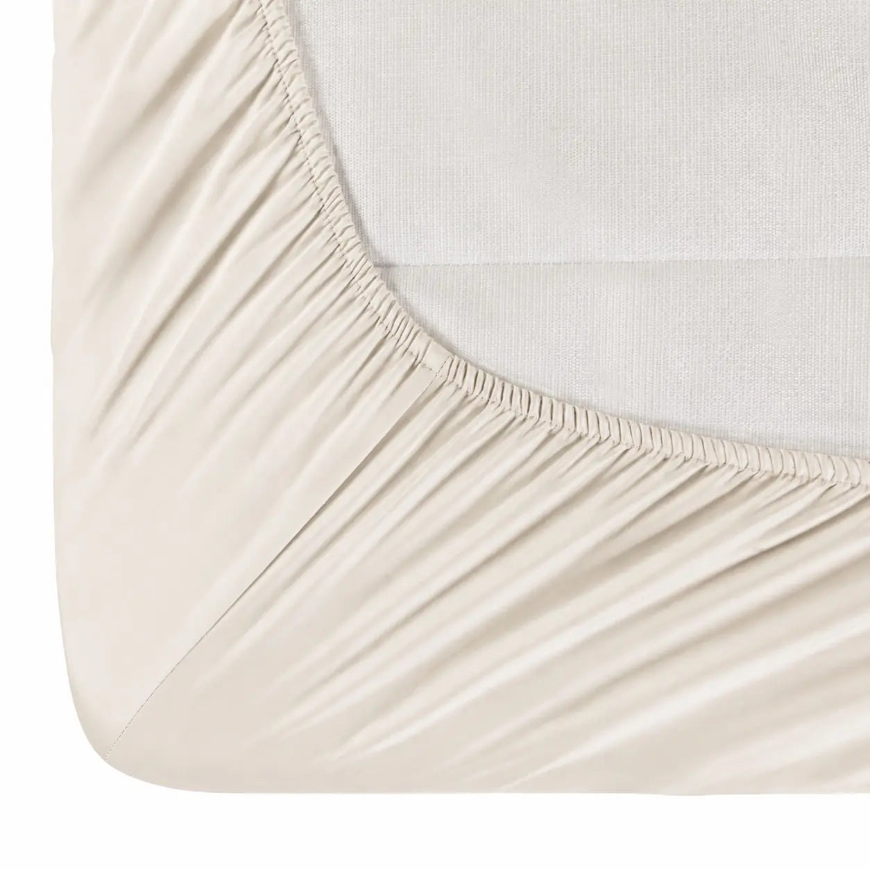 Sábana Bajera King Beige 600 hilos Algodón Egipcio